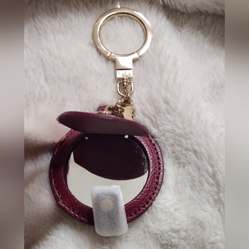 Kate Spade Circle Mirror Leather Keychain/Key Fob NIP - Picture 3 of 4